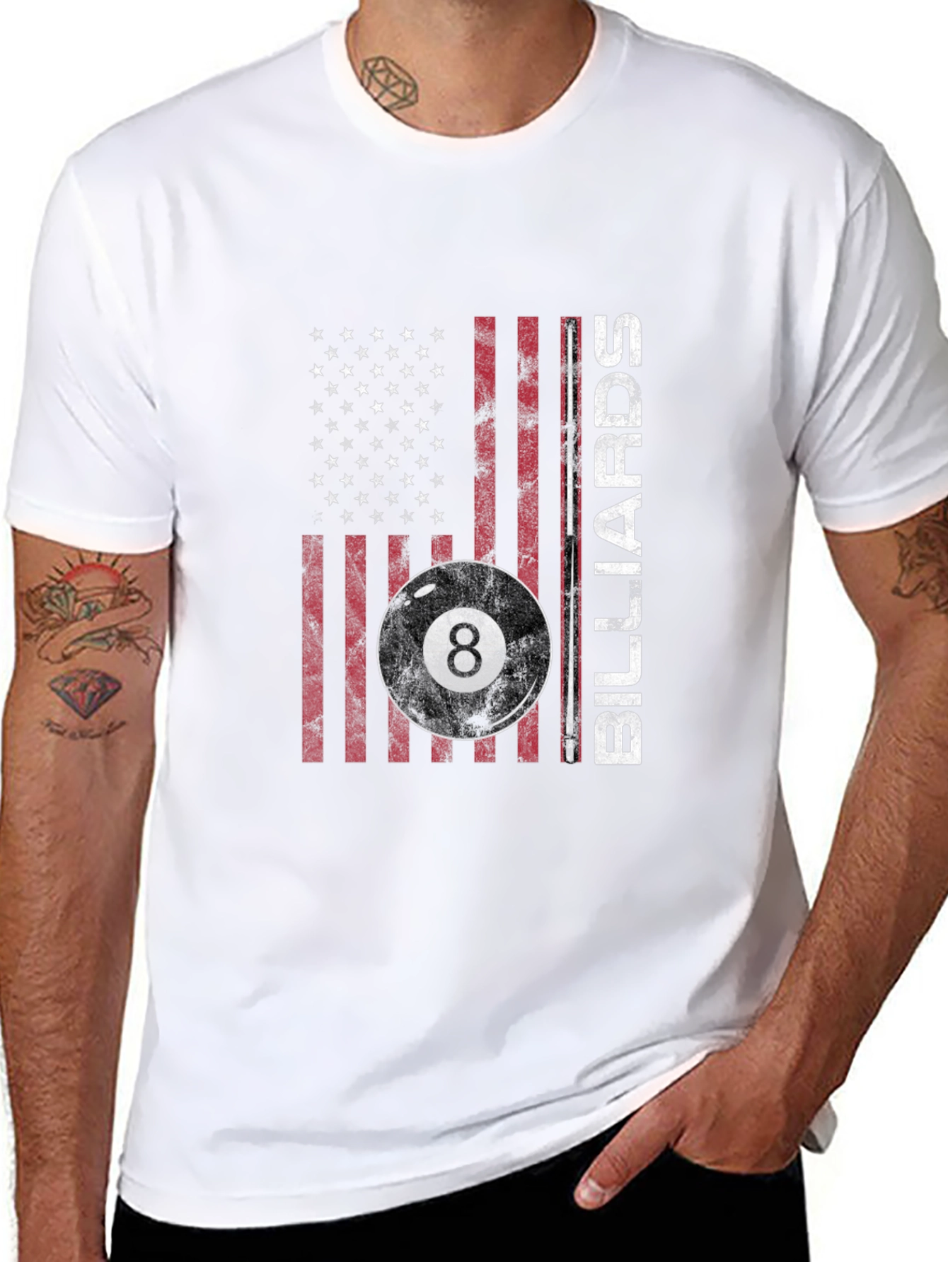 Billiards American Flag T-Shirt