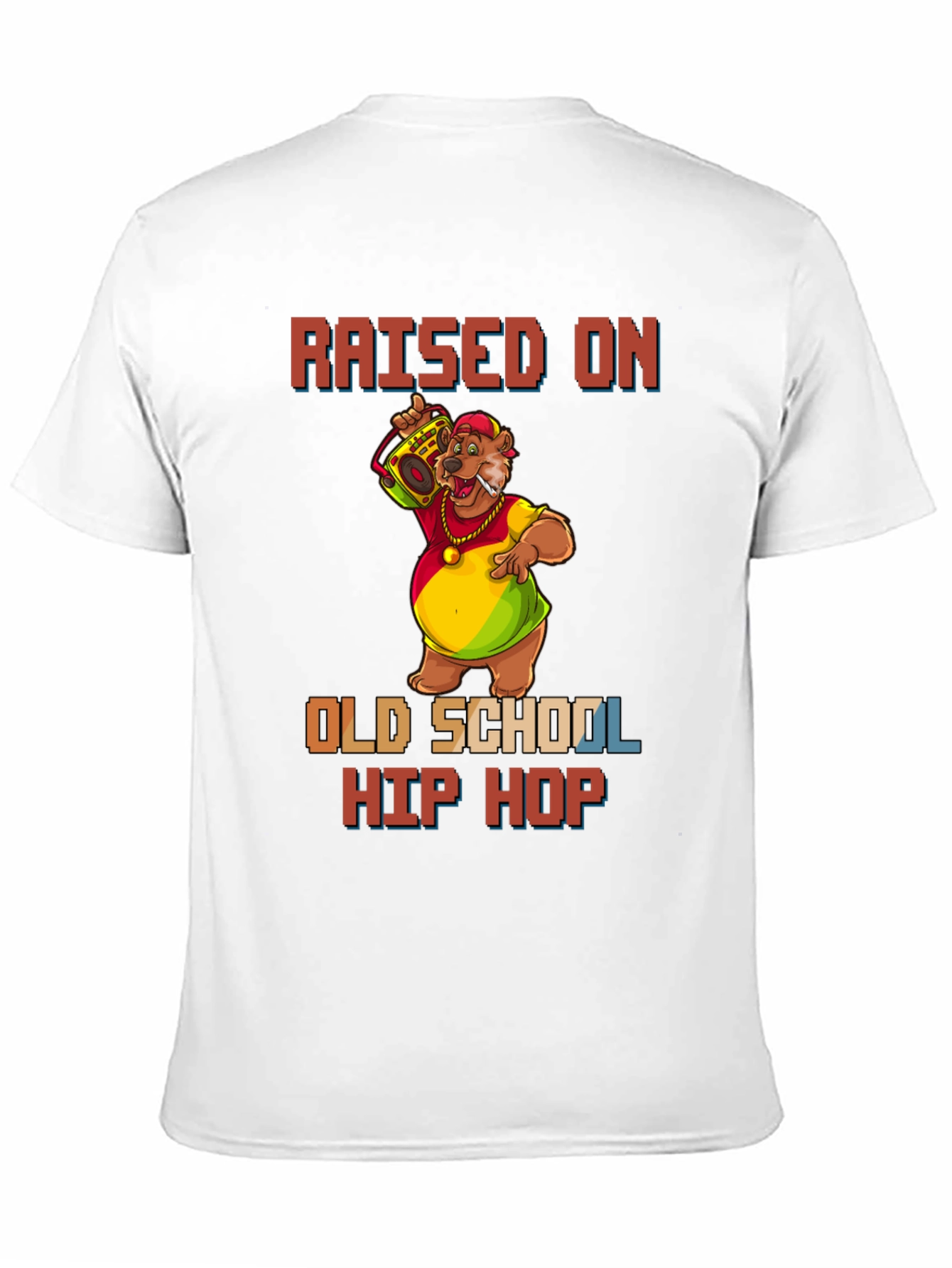 Raised on Old School Hip Hop Black T-Shirt