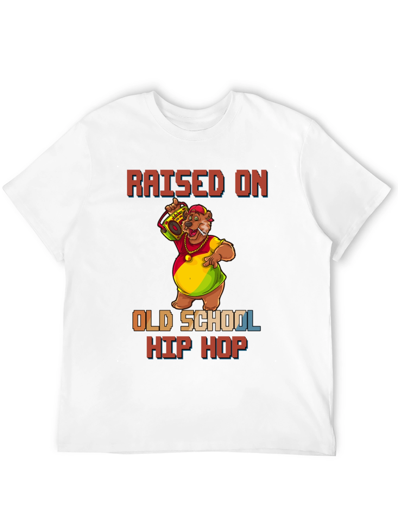 Raised on Old School Hip Hop Black T-Shirt