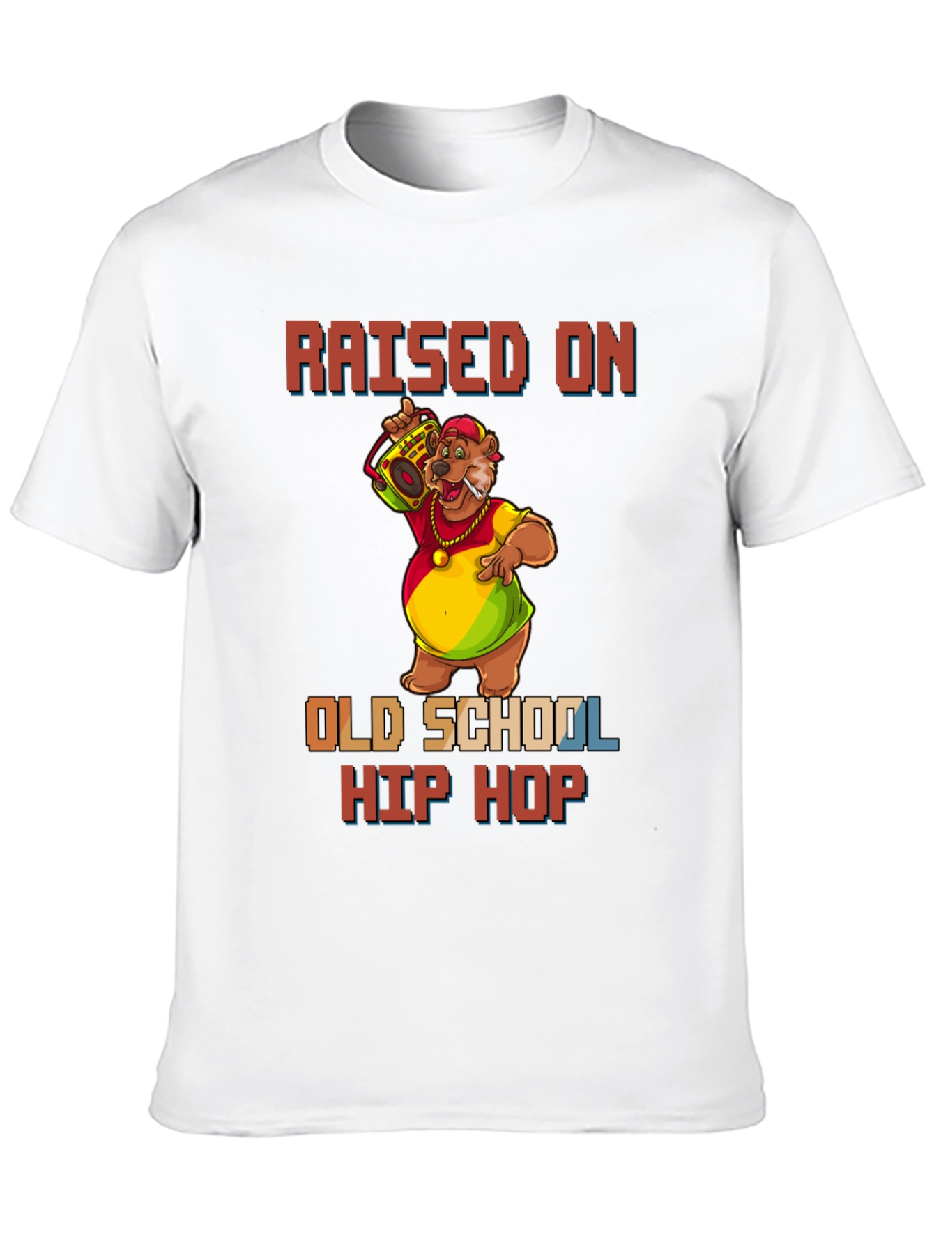 Raised on Old School Hip Hop Black T-Shirt