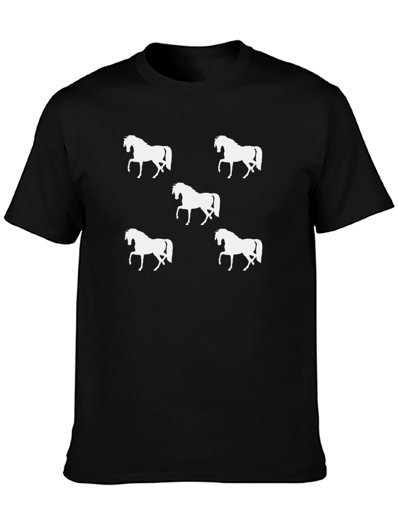 Equine Silhouette Tee - Black Cotton Shirt