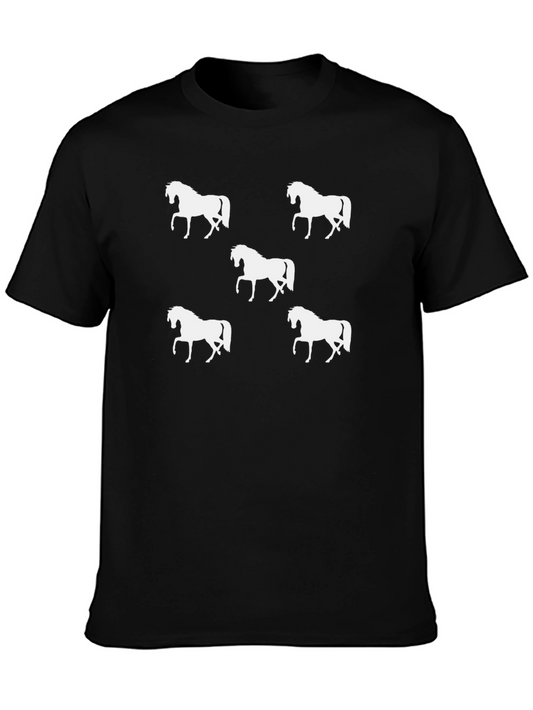 Equine Silhouette Tee - Black Cotton Shirt