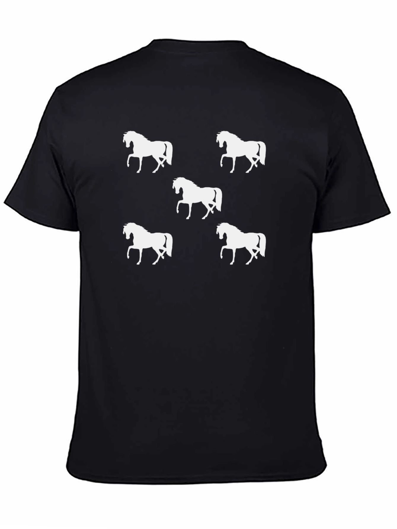 Equine Silhouette Tee - Black Cotton Shirt