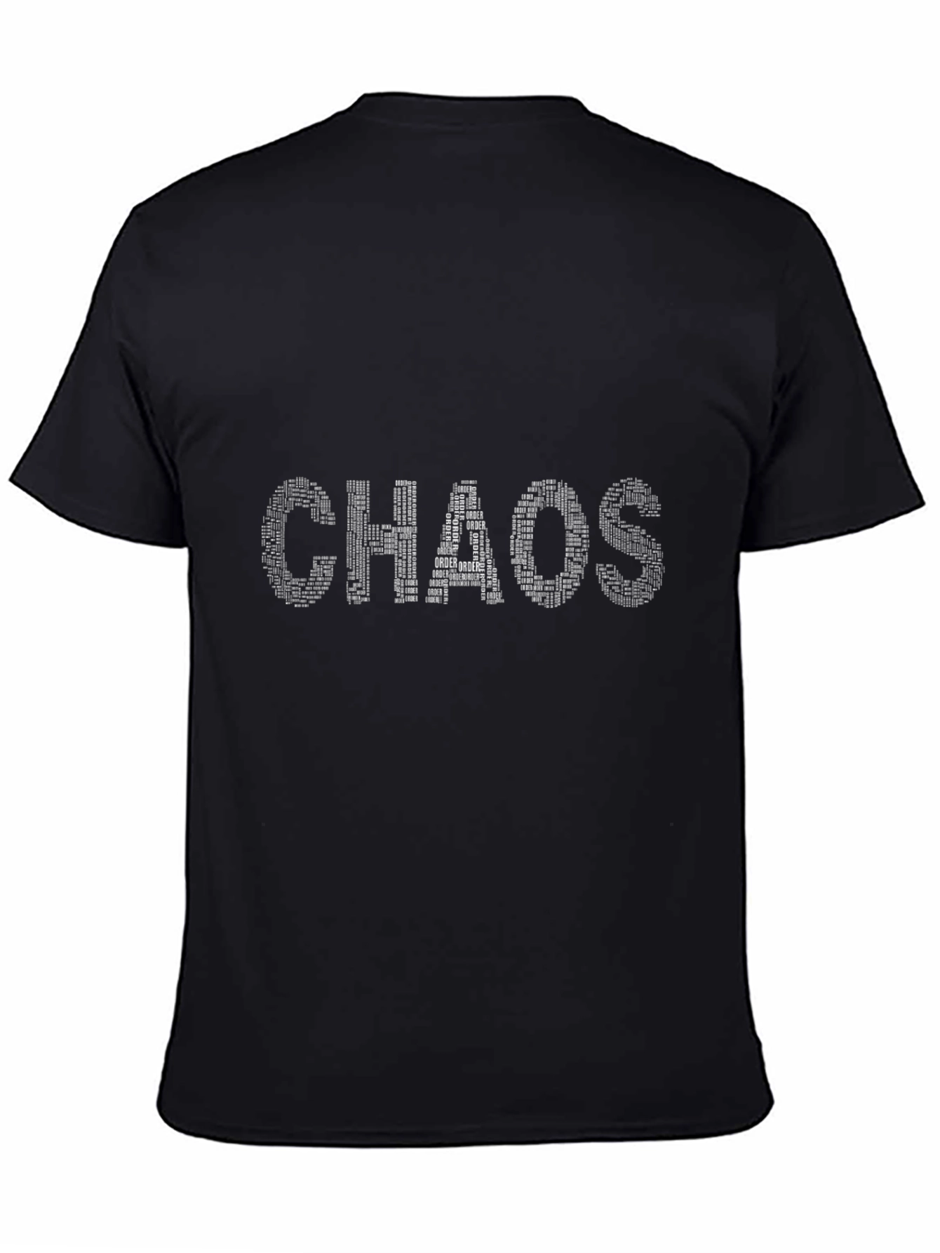 Chaos Typography Graphic Black T-Shirt