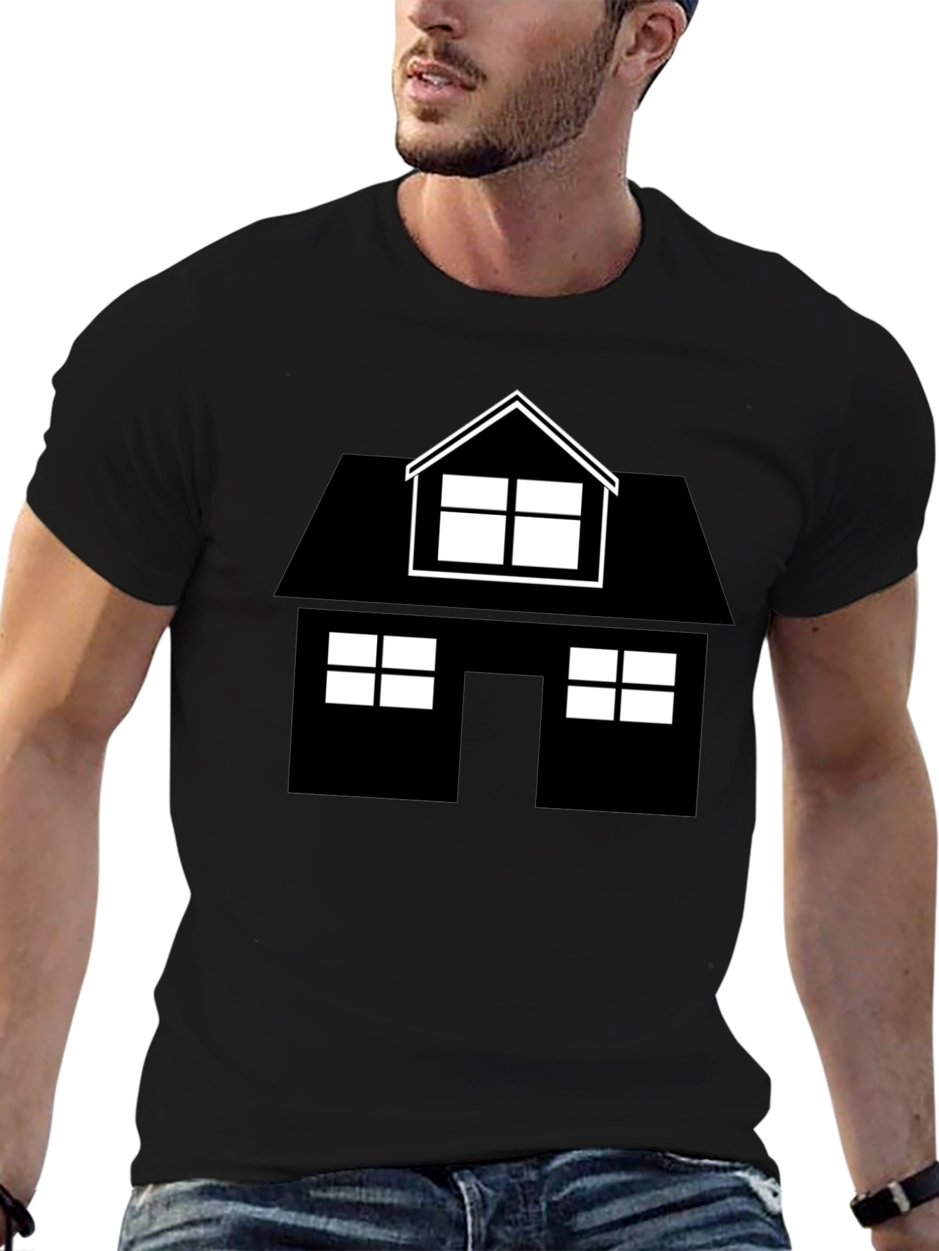 House Graphic Black T-Shirt