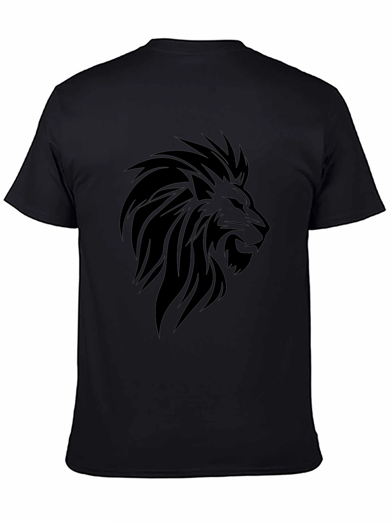 Lion Head Graphic Tee - Mens Black T-Shirt