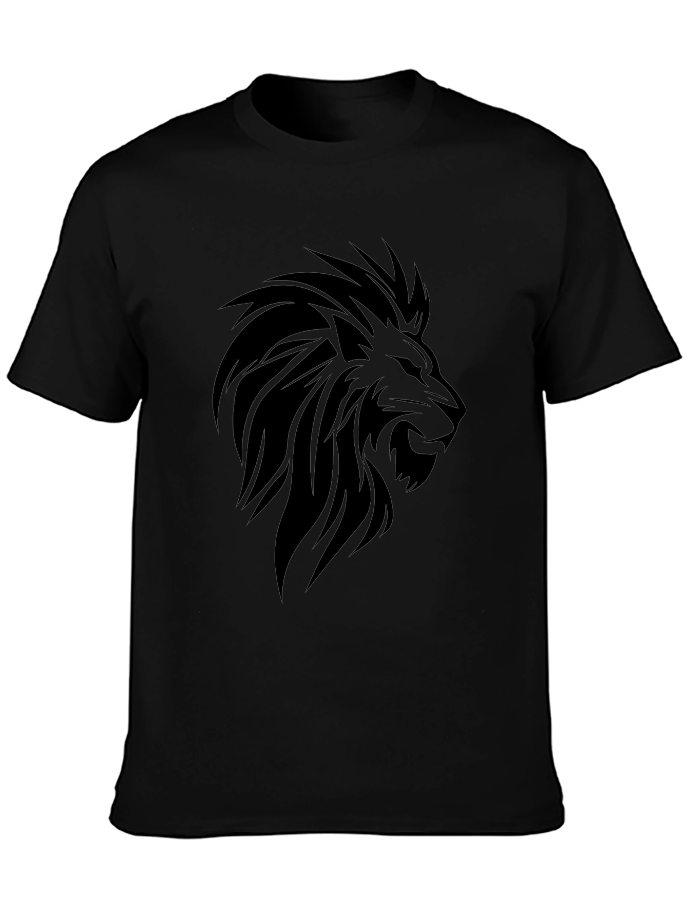 Lion Head Graphic Tee - Mens Black T-Shirt