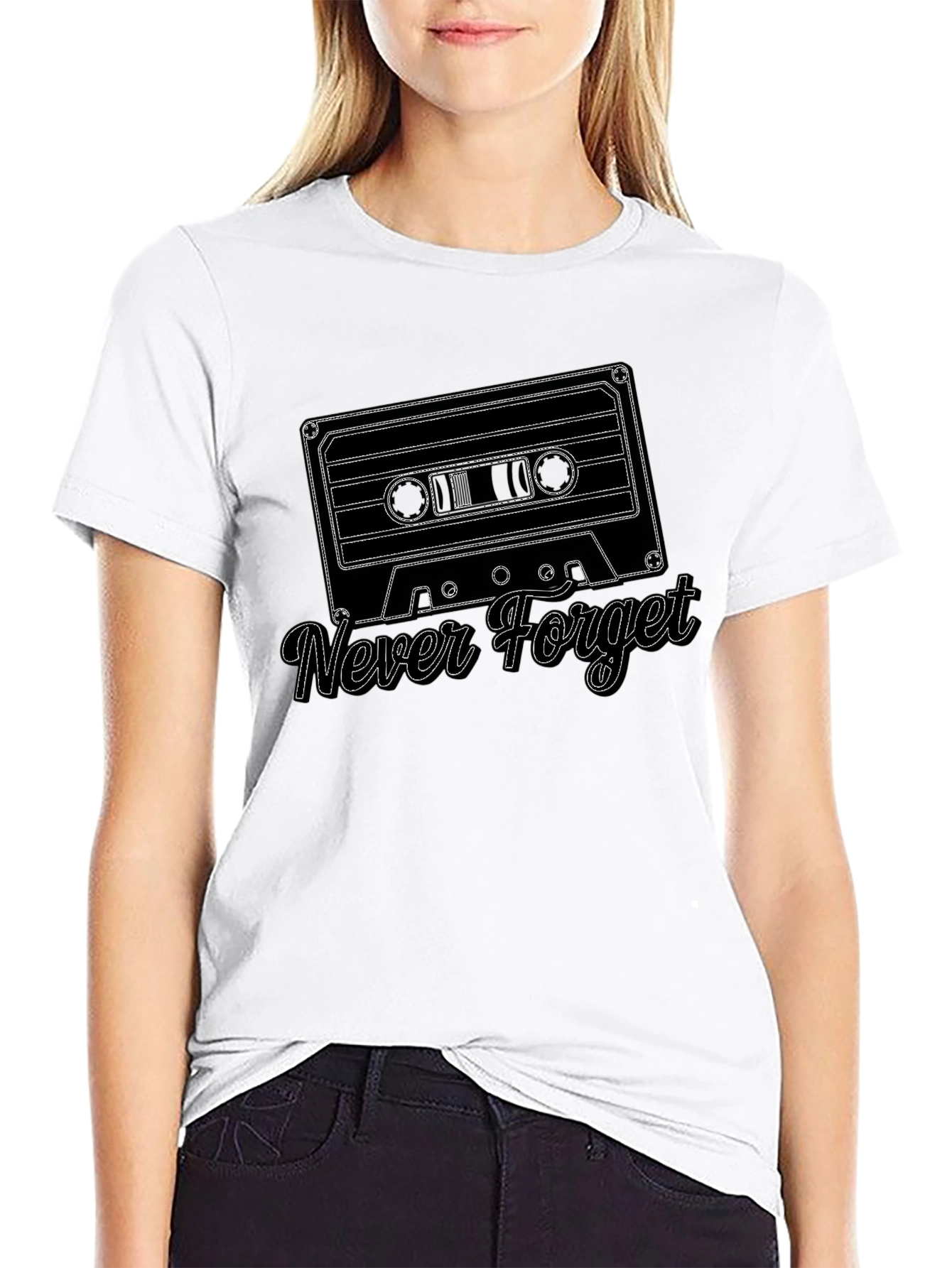 Retro Cassette Tape Never Forget Graphic Tee