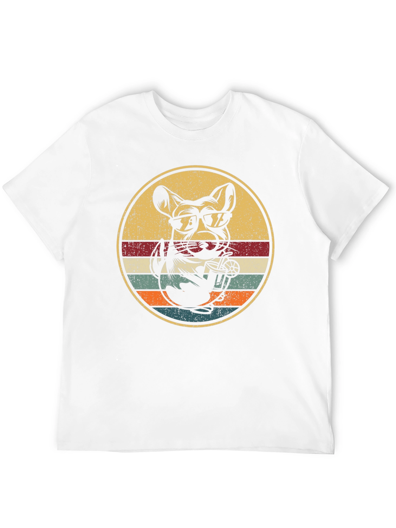 Cool Dog Drinking Tee - Retro Style