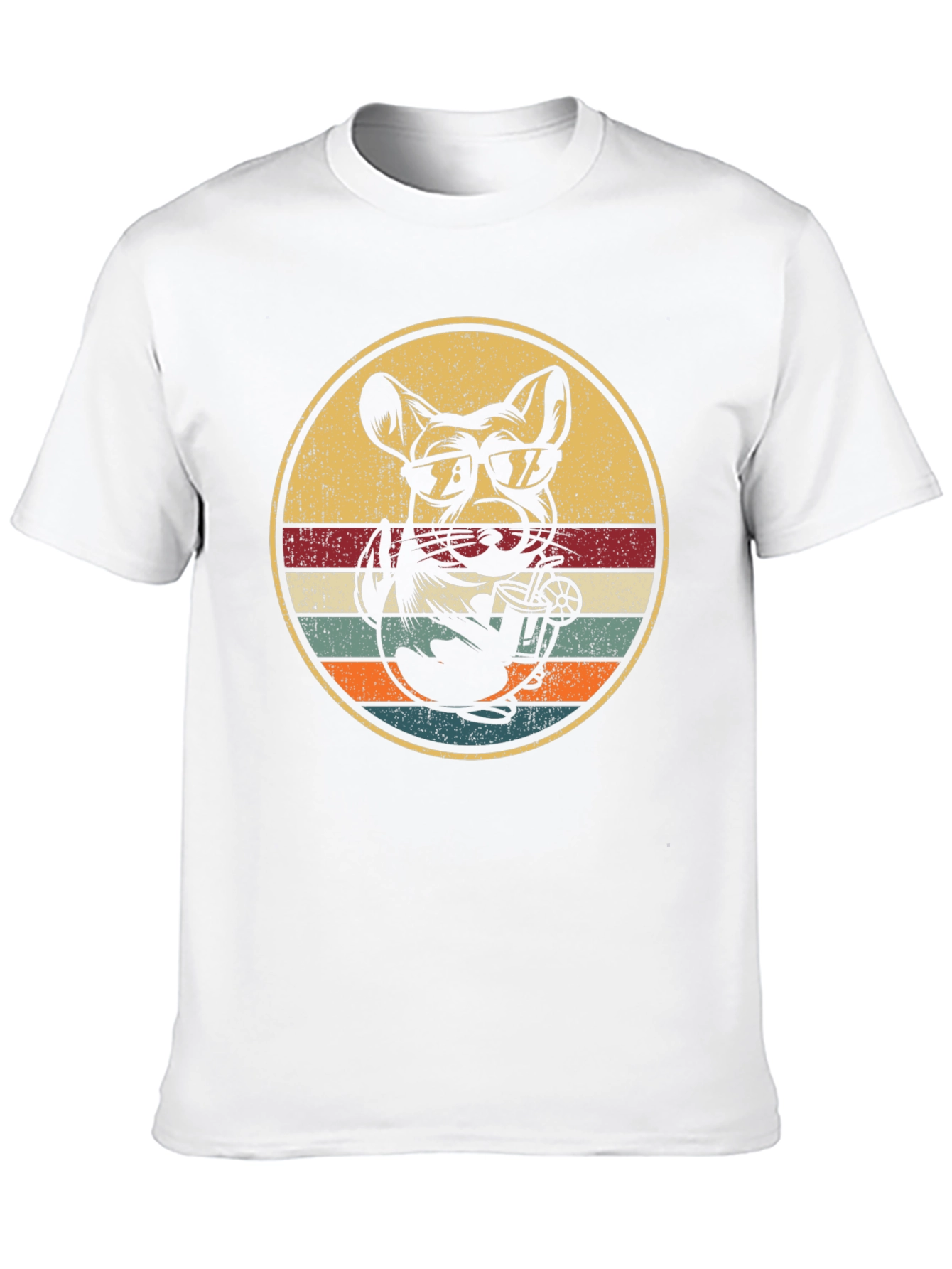 Cool Dog Drinking Tee - Retro Style