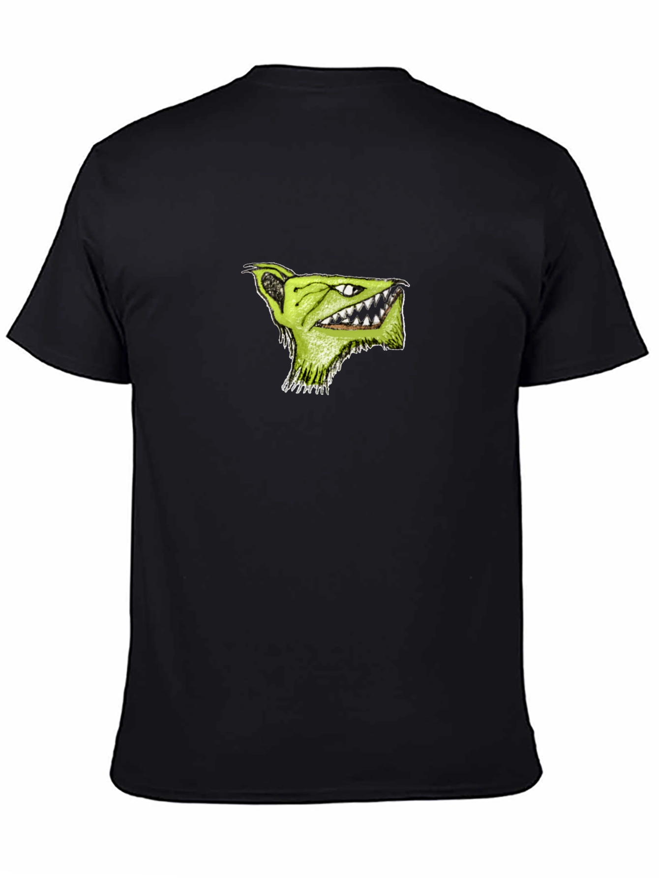 Mens Black T-Shirt with Green Monster Graphic