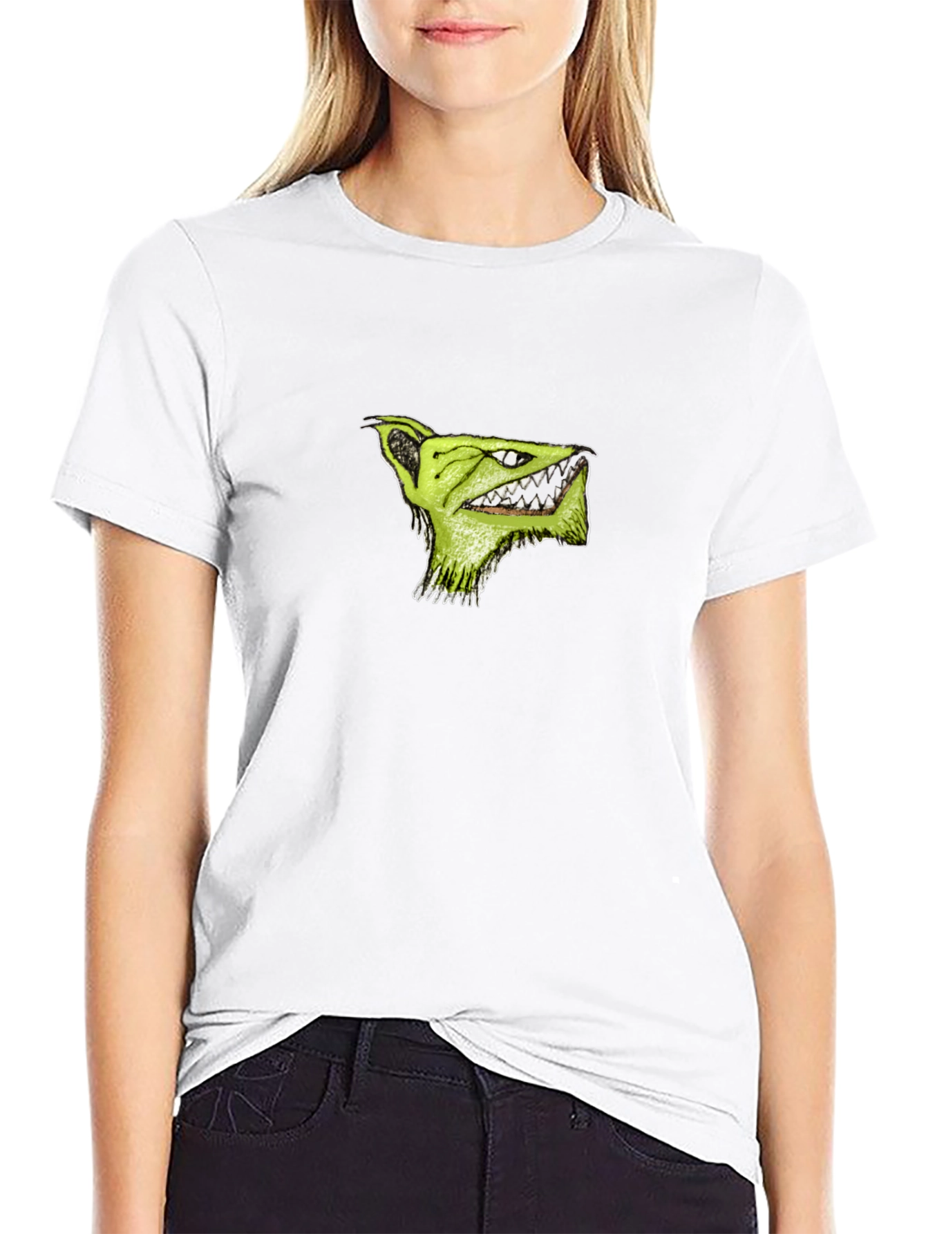 Mens Black T-Shirt with Green Monster Graphic