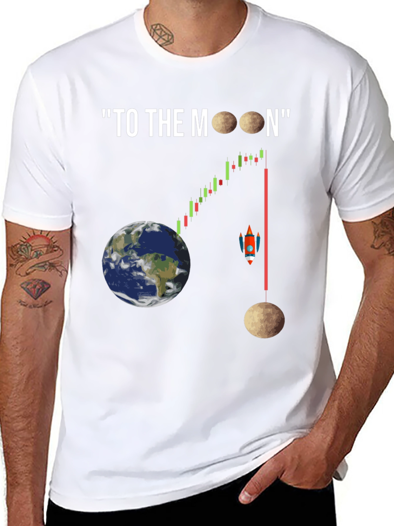 To The Moon Black Graphic T-Shirt