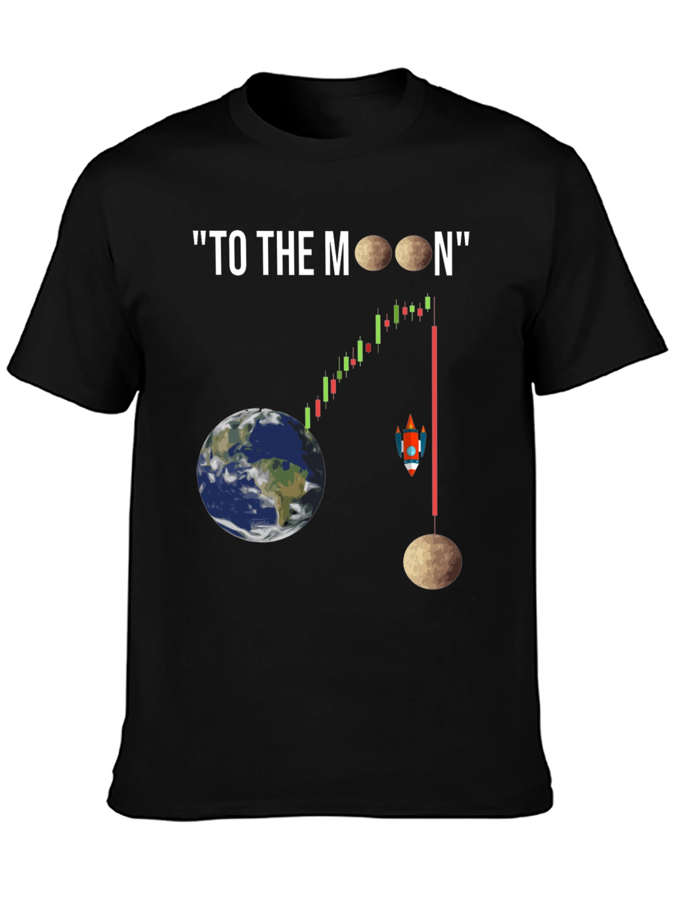 To The Moon Black Graphic T-Shirt