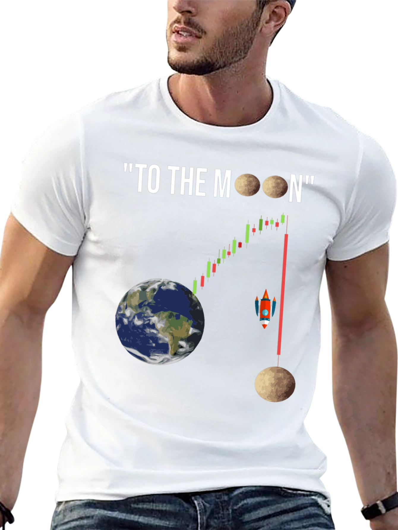 To The Moon Black Graphic T-Shirt