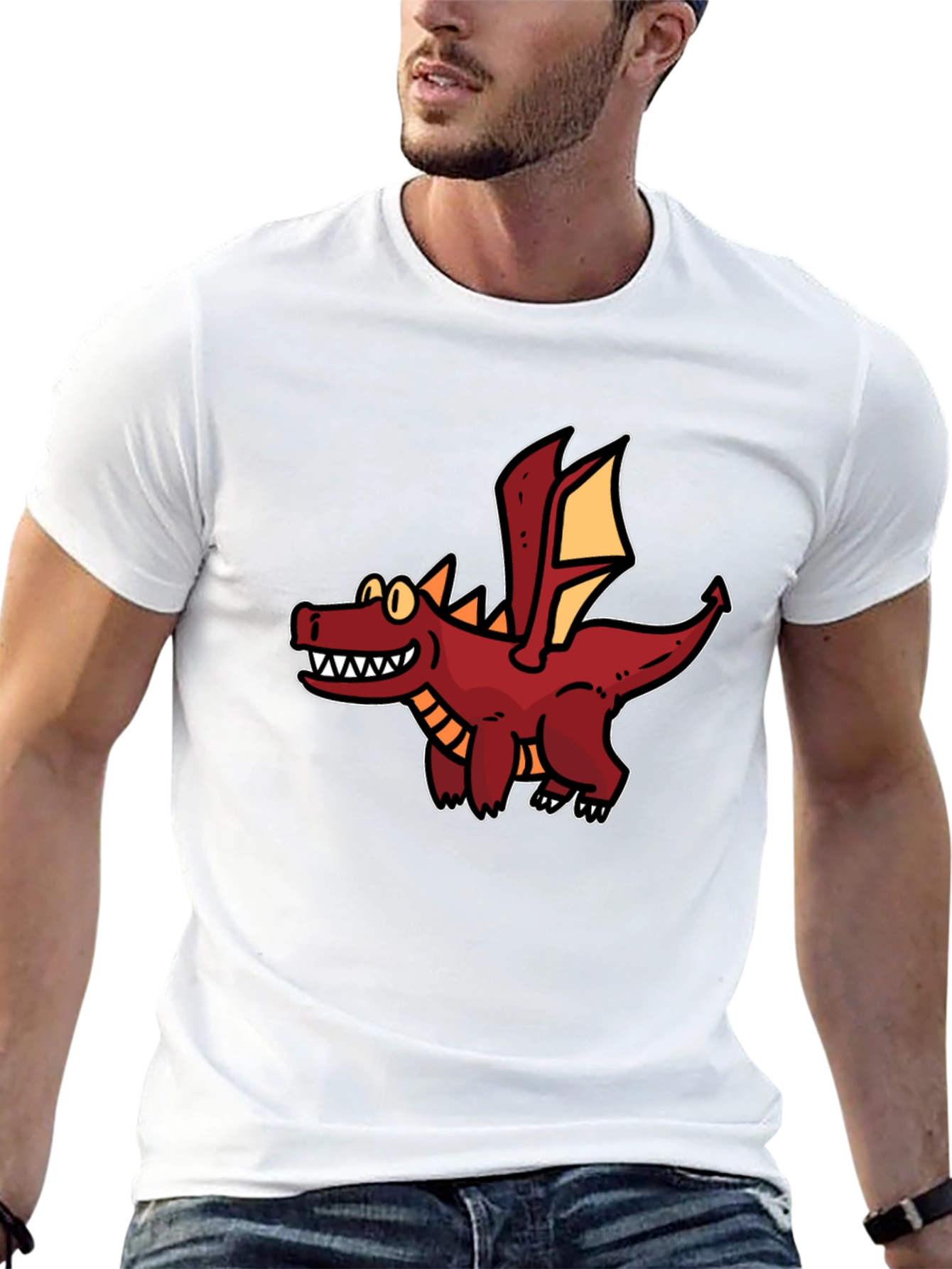 Cartoon Dragon Graphic Tee - Unique Fun Style