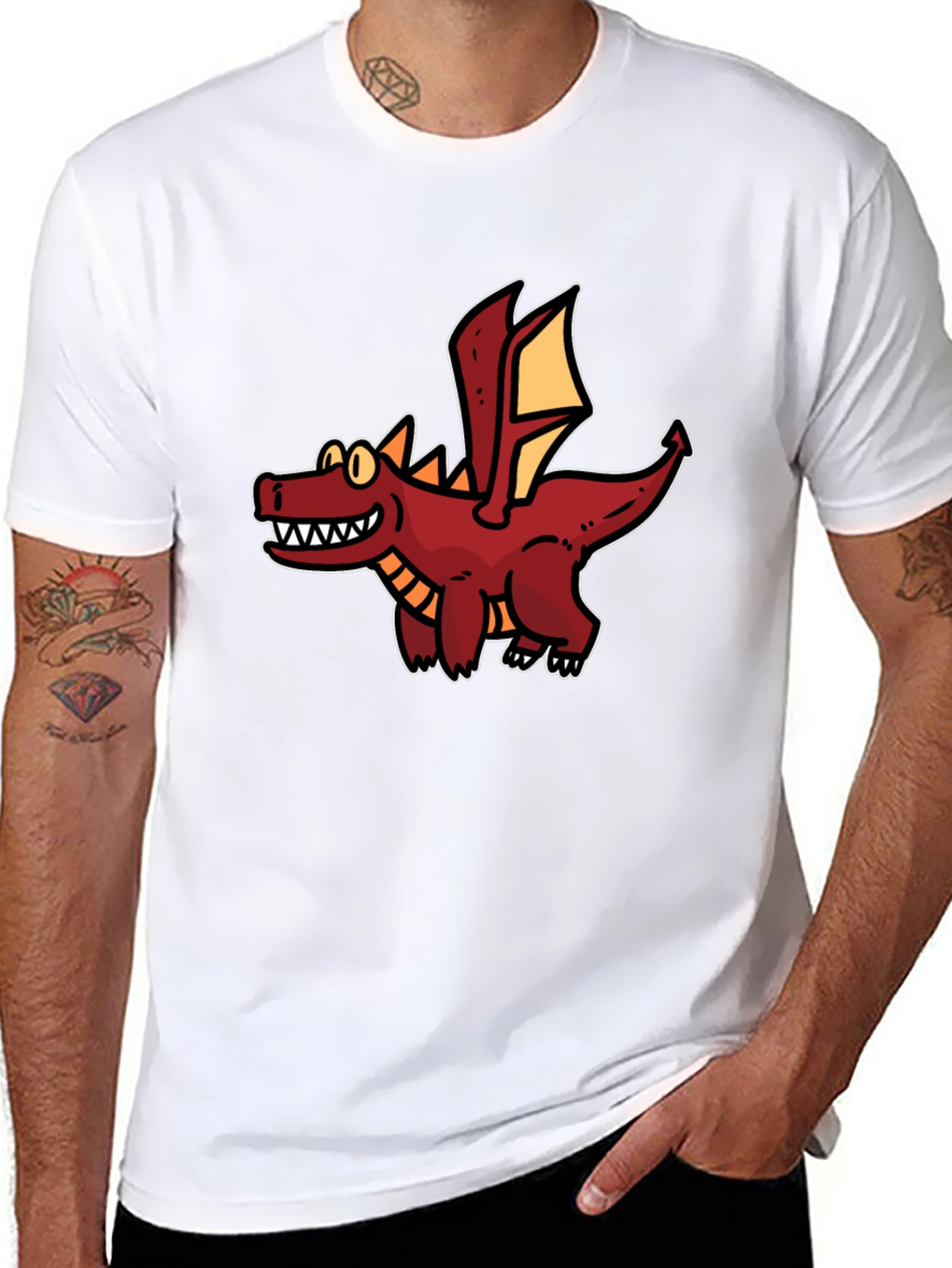 Cartoon Dragon Graphic Tee - Unique Fun Style