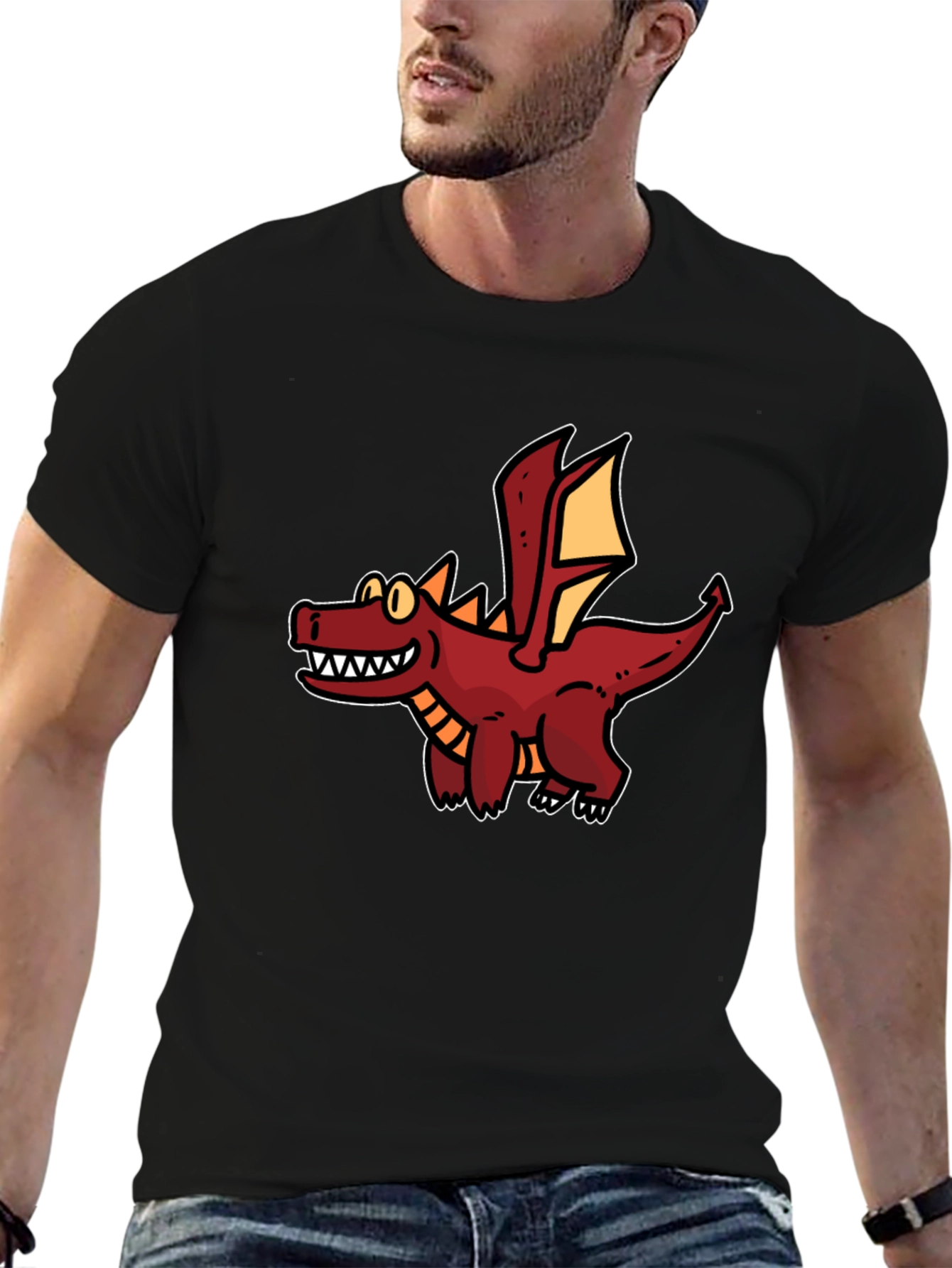 Cartoon Dragon Graphic Tee - Unique Fun Style