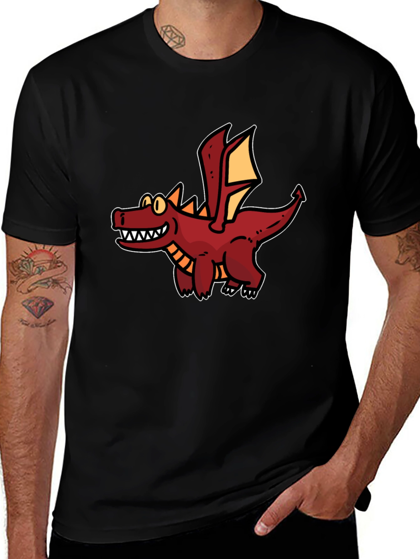 Cartoon Dragon Graphic Tee - Unique Fun Style
