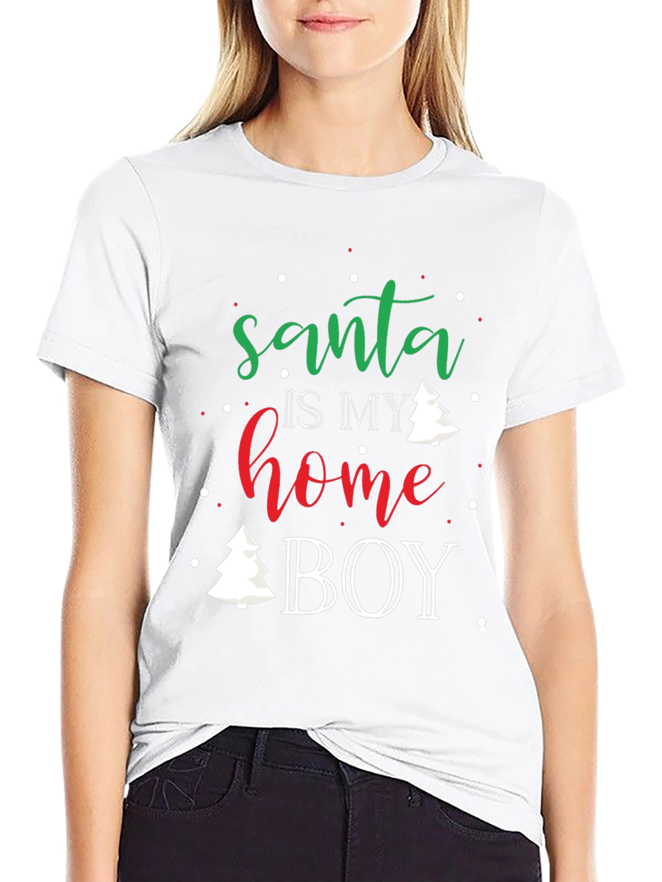 Santa is My Home Boy Christmas T-Shirt