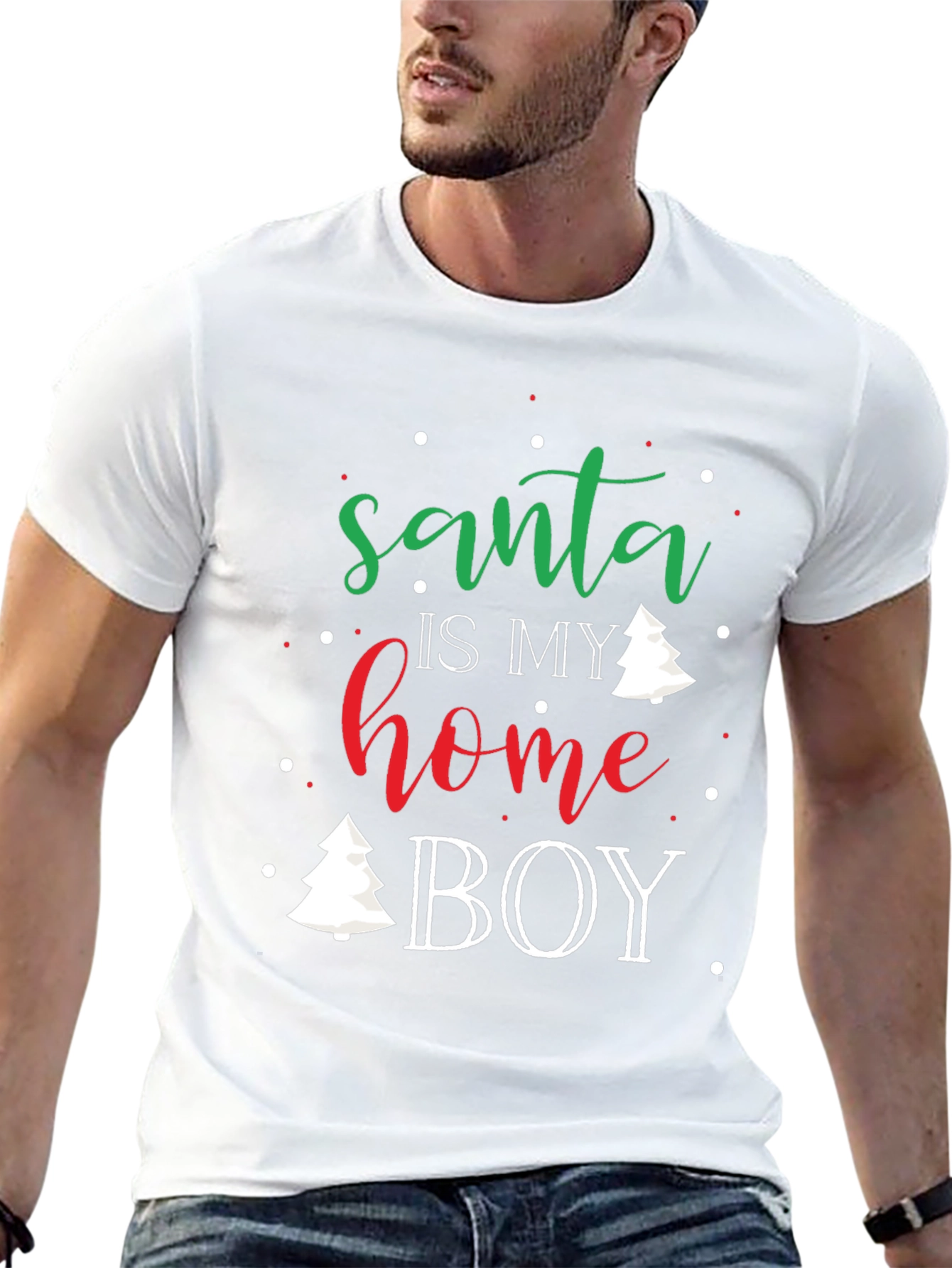 Santa is My Home Boy Christmas T-Shirt