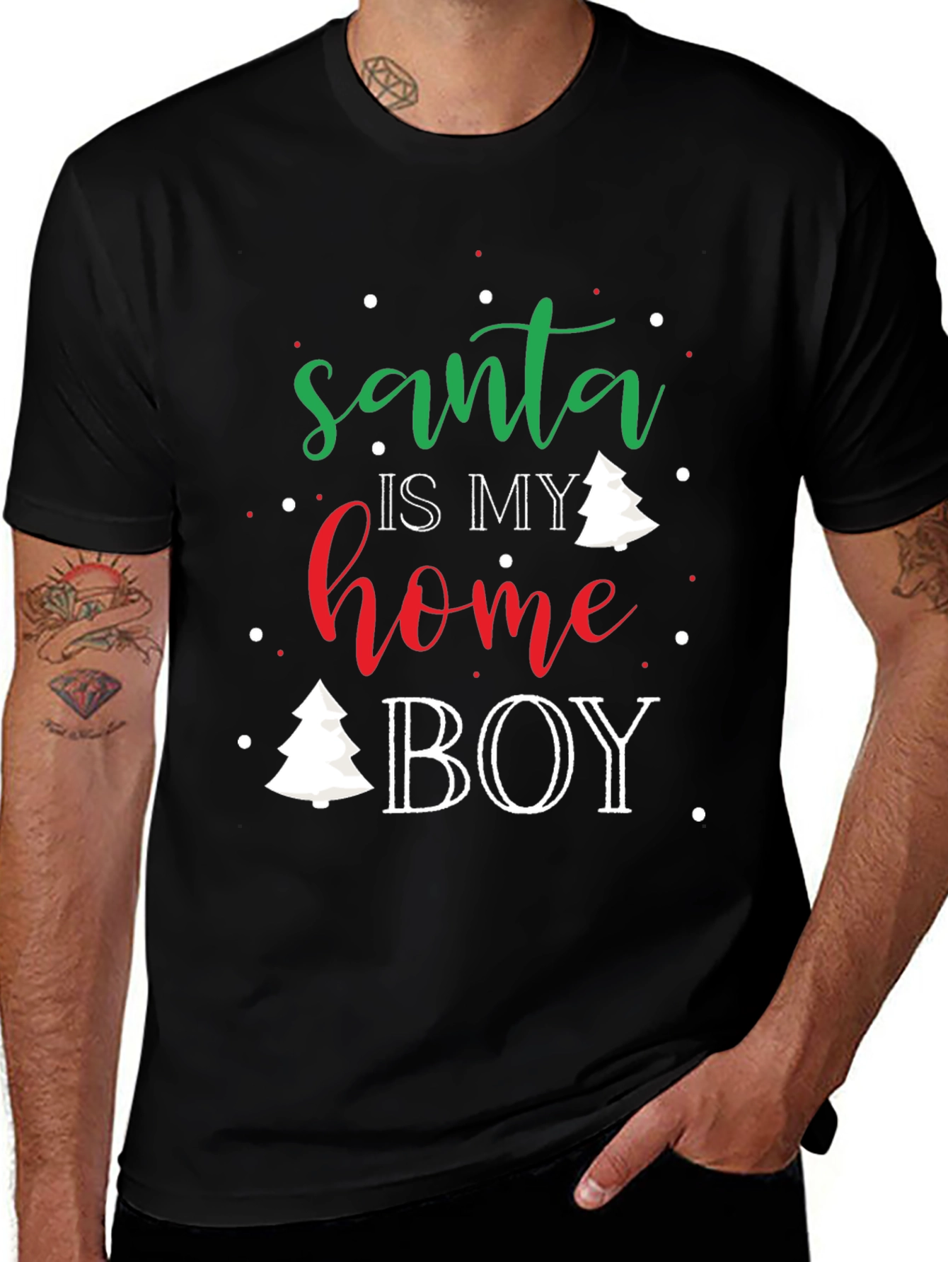 Santa is My Home Boy Christmas T-Shirt