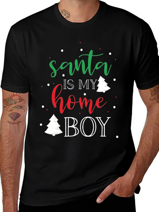 Santa is My Home Boy Christmas T-Shirt