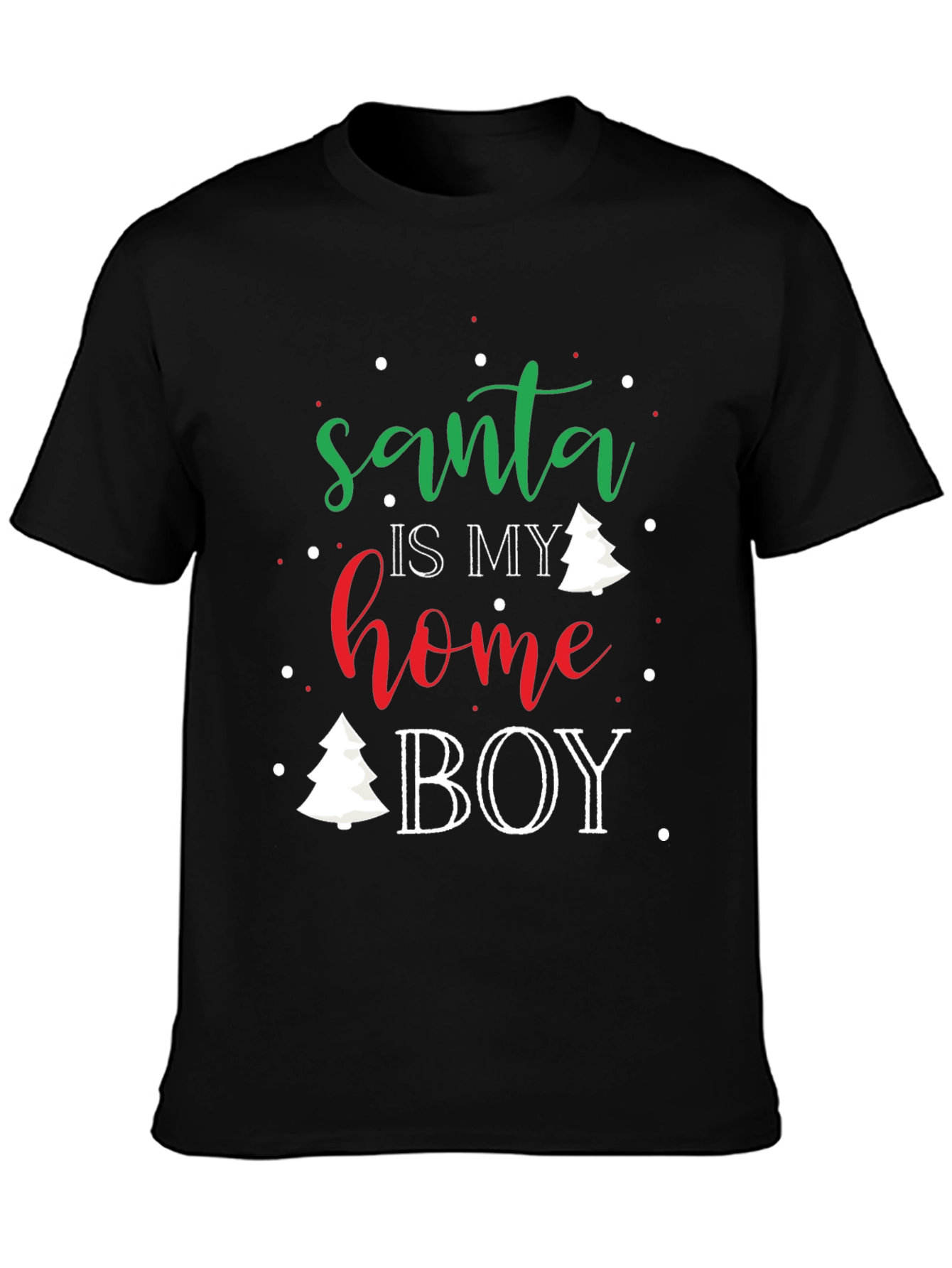 Santa is My Home Boy Christmas T-Shirt
