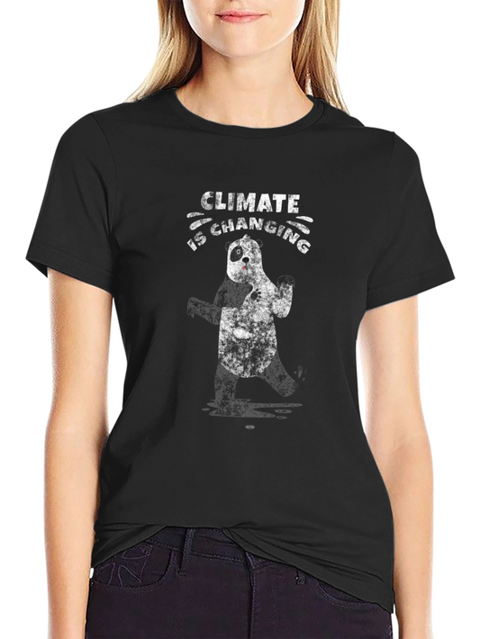 Climate Change Awareness Panda Graphic T-Shirt