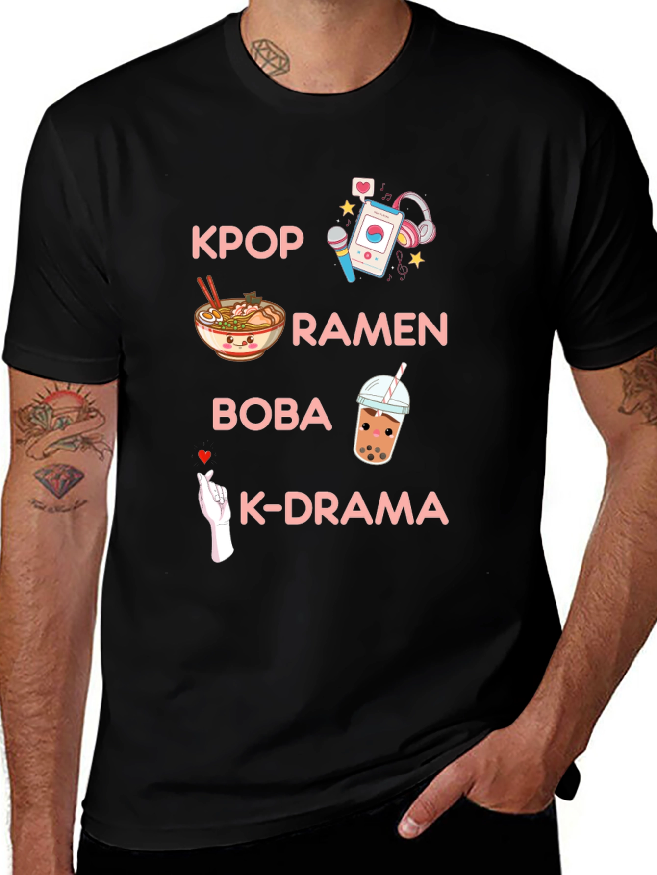 K-Pop Ramen Bubble Tea Graphic Tee