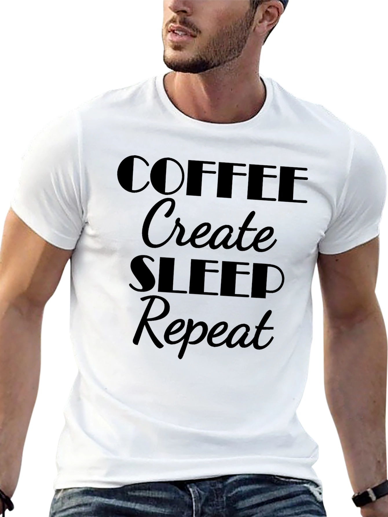 Coffee Create Sleep Repeat Graphic Tee