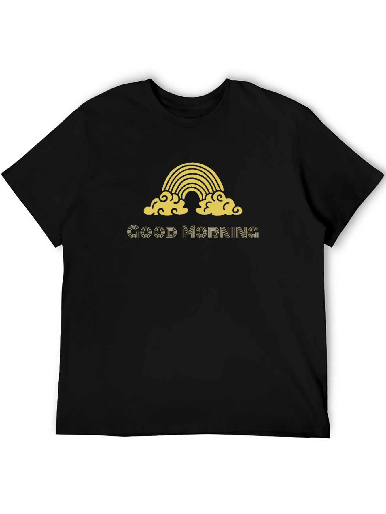 Good Morning Rainbow Graphic Tee - Black
