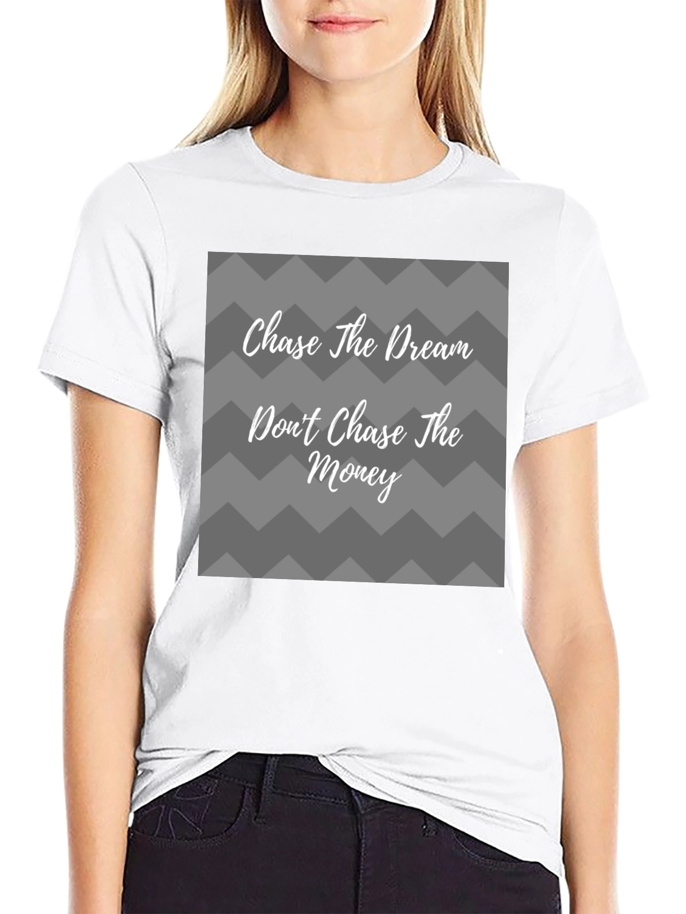 Chase the Dream Black Graphic T-Shirt