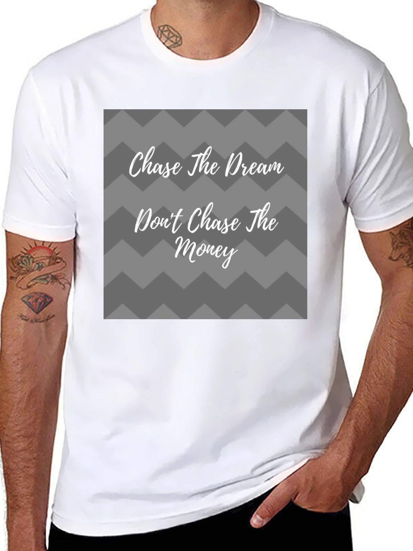 Chase the Dream Black Graphic T-Shirt
