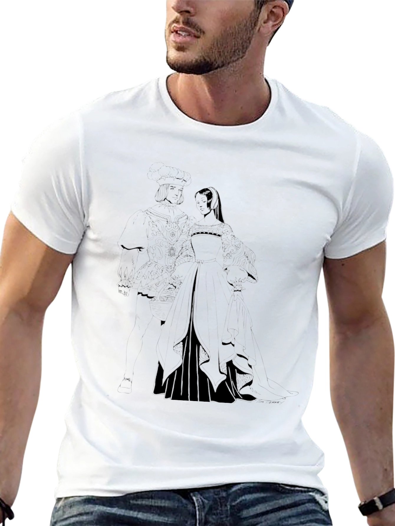 Medieval Couple Black Graphic Tee