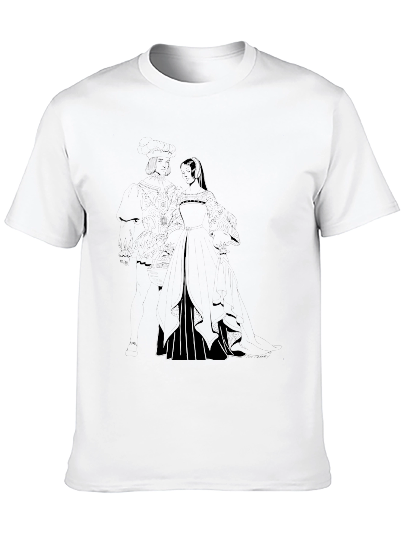 Medieval Couple Black Graphic Tee