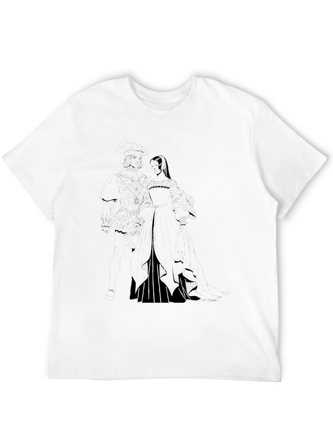Medieval Couple Black Graphic Tee
