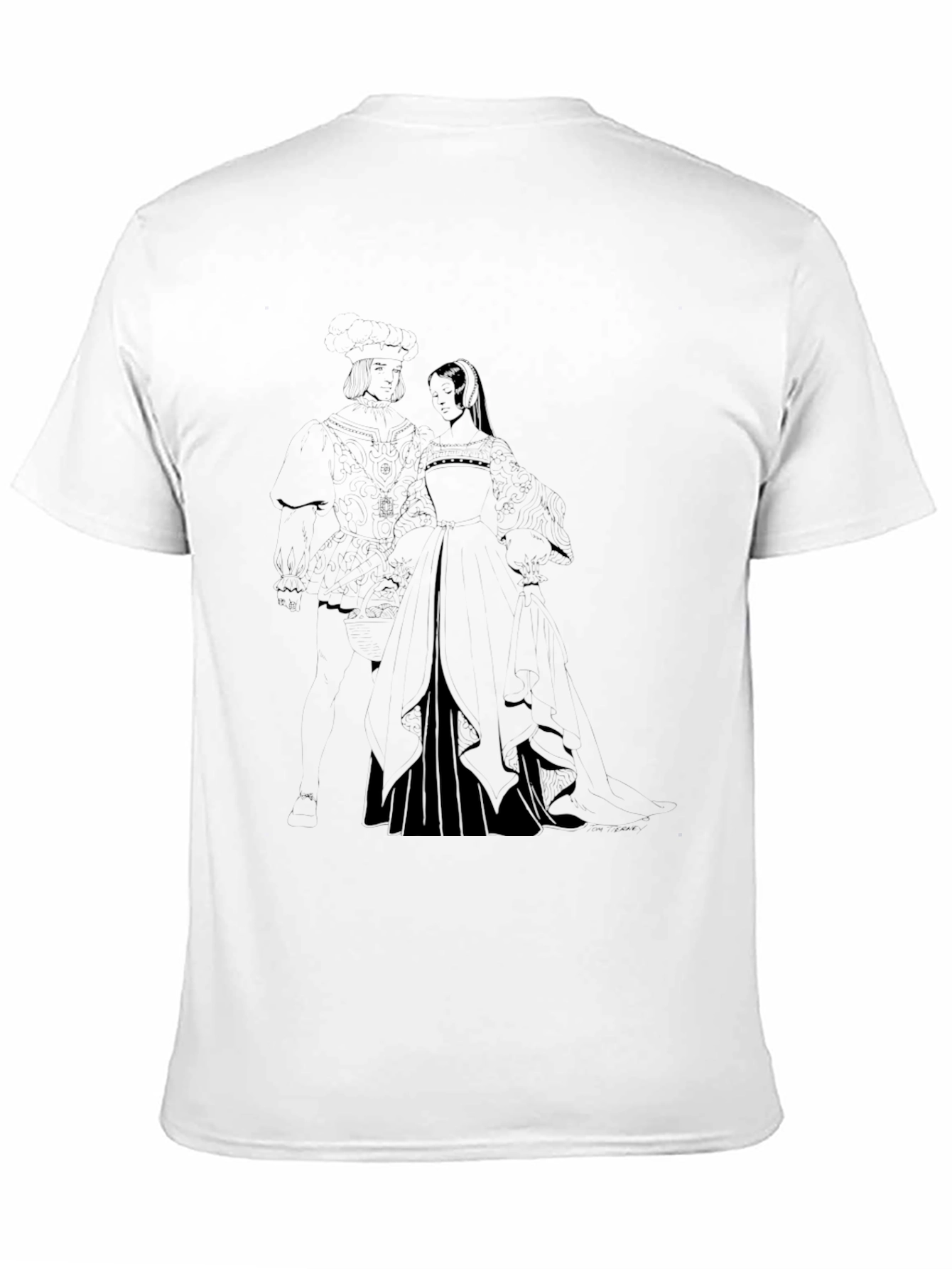 Medieval Couple Black Graphic Tee