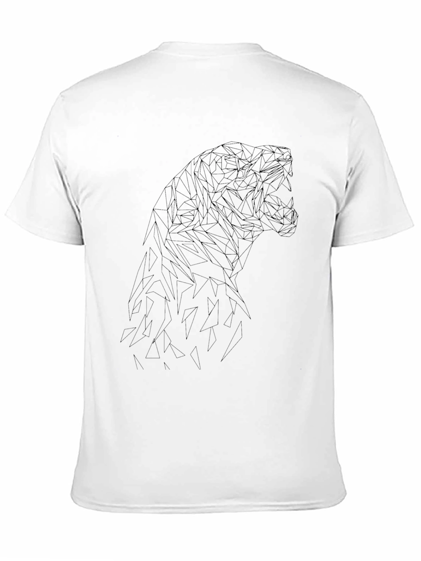 Geometric Tiger Graphic Black T-Shirt