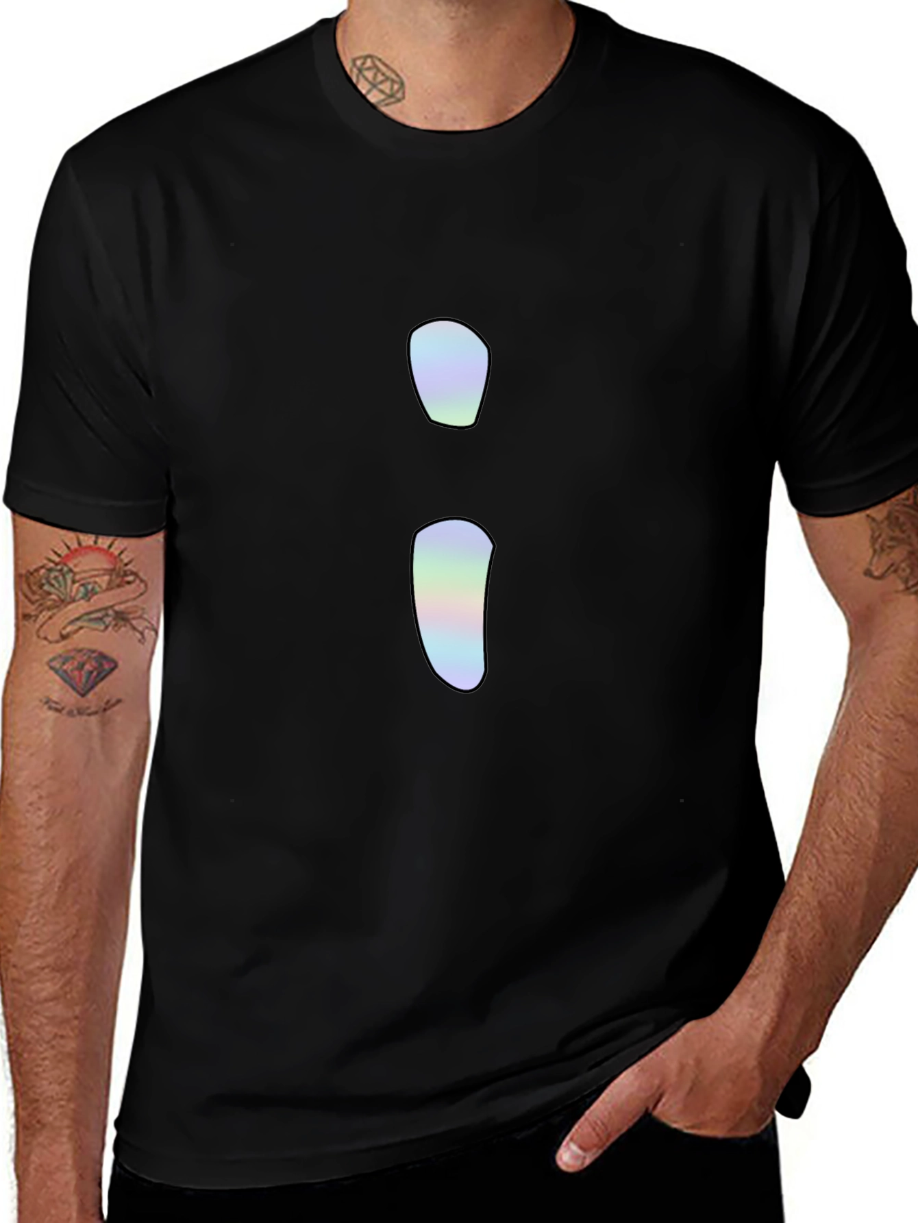 Minimalist Holographic Semicolon T-Shirt
