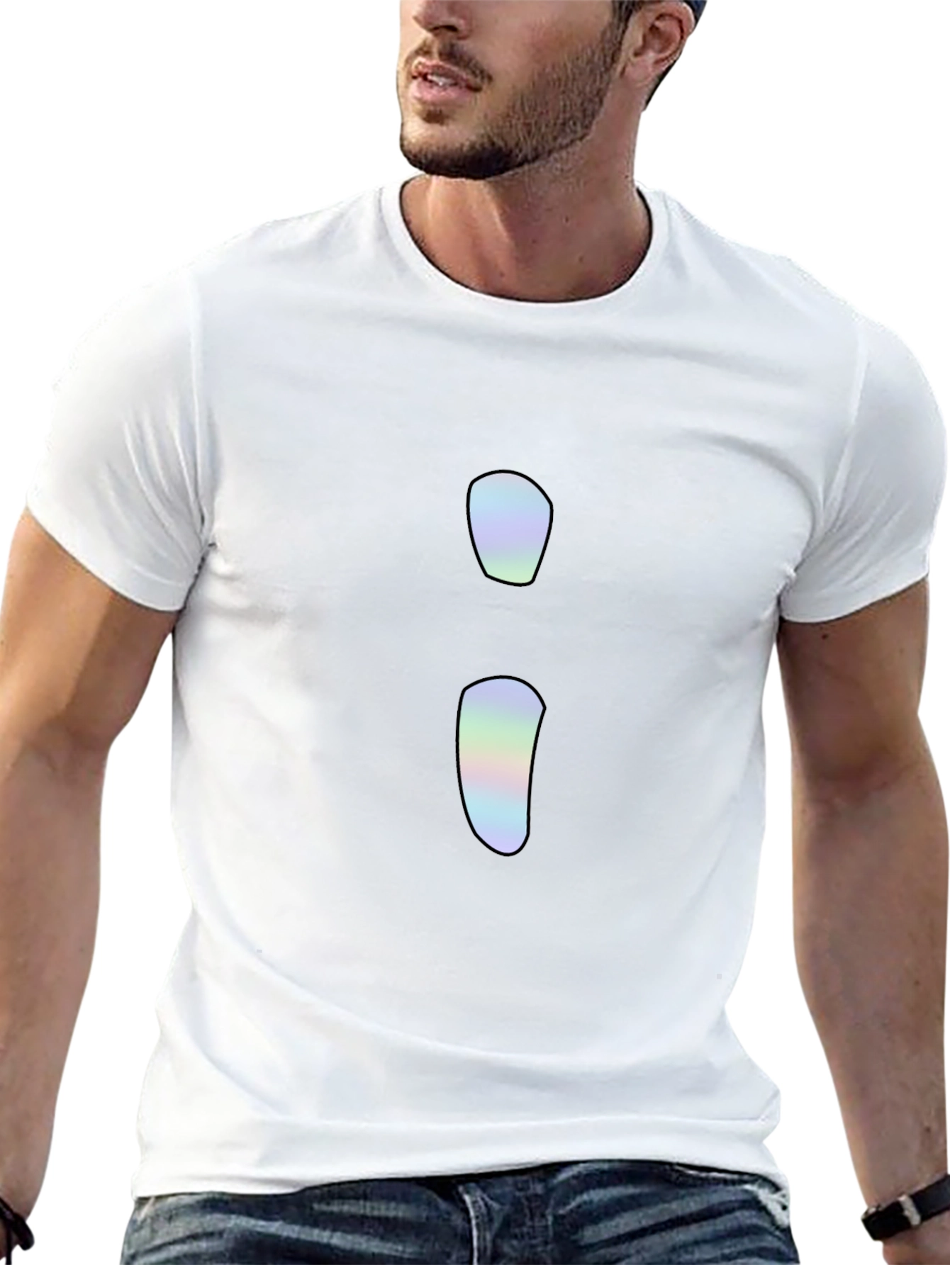 Minimalist Holographic Semicolon T-Shirt