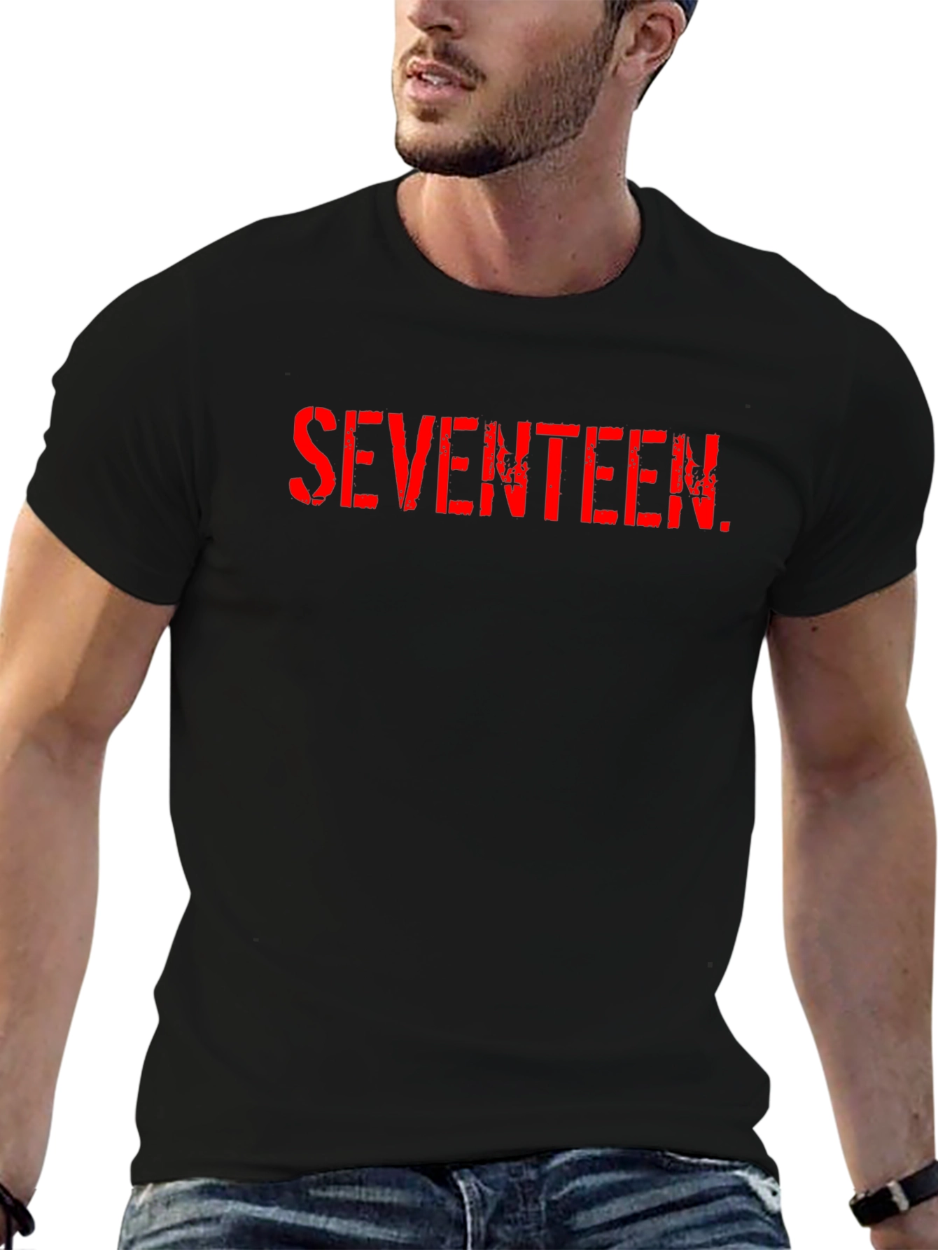 Seventeen Graphic Tee - Classic Crew Neck Cotton T-Shirt