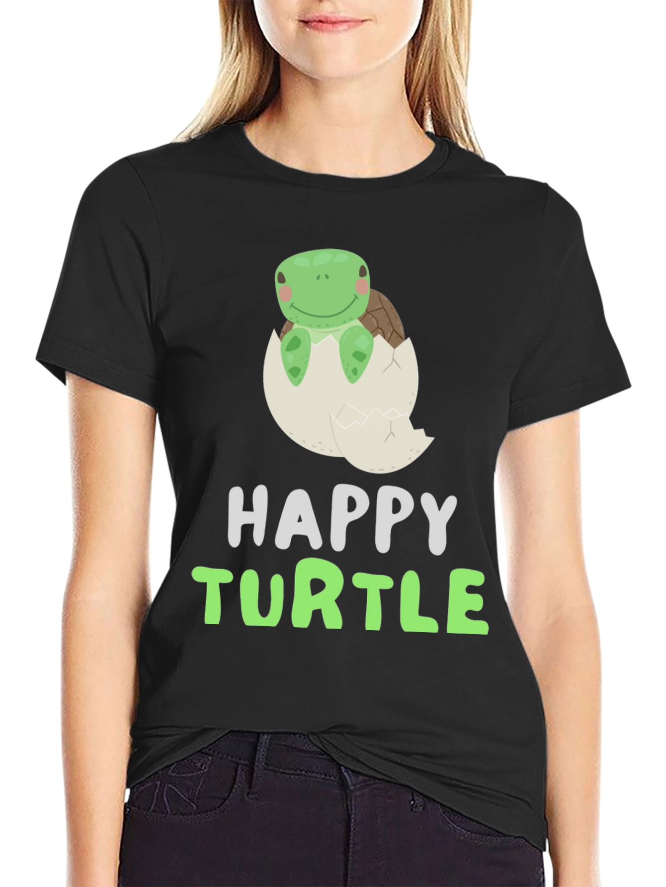Happy Turtle Tee - Cute Animal Graphic T-Shirt