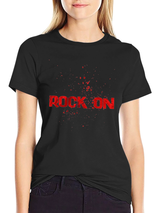 Rock On Graphic Print T-Shirt - Cool Band Tee