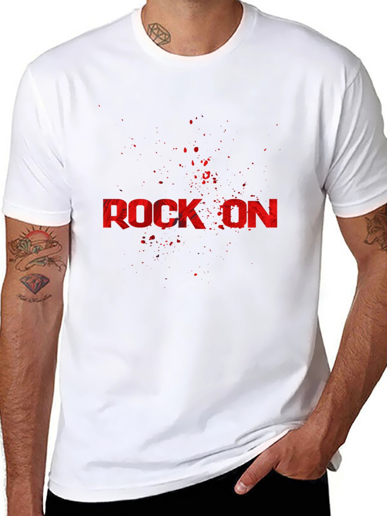 Rock On Graphic Print T-Shirt - Cool Band Tee