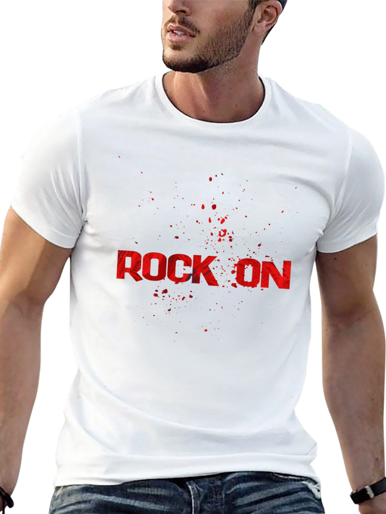 Rock On Graphic Print T-Shirt - Cool Band Tee