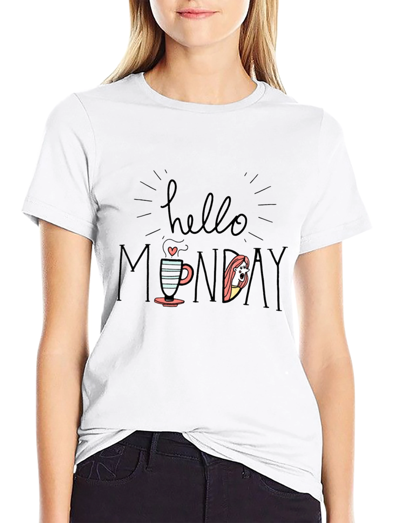 Hello Monday Graphic Tee - Black