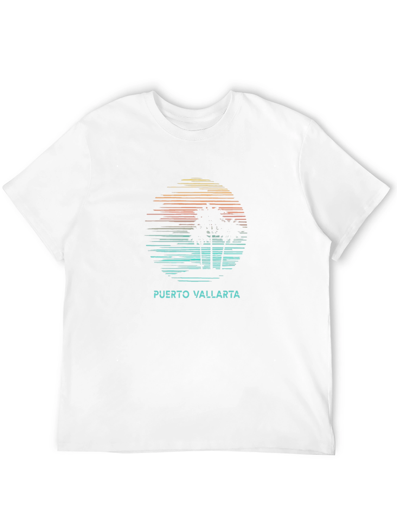 Puerto Vallarta Sunset Palm Tree Graphic Tee