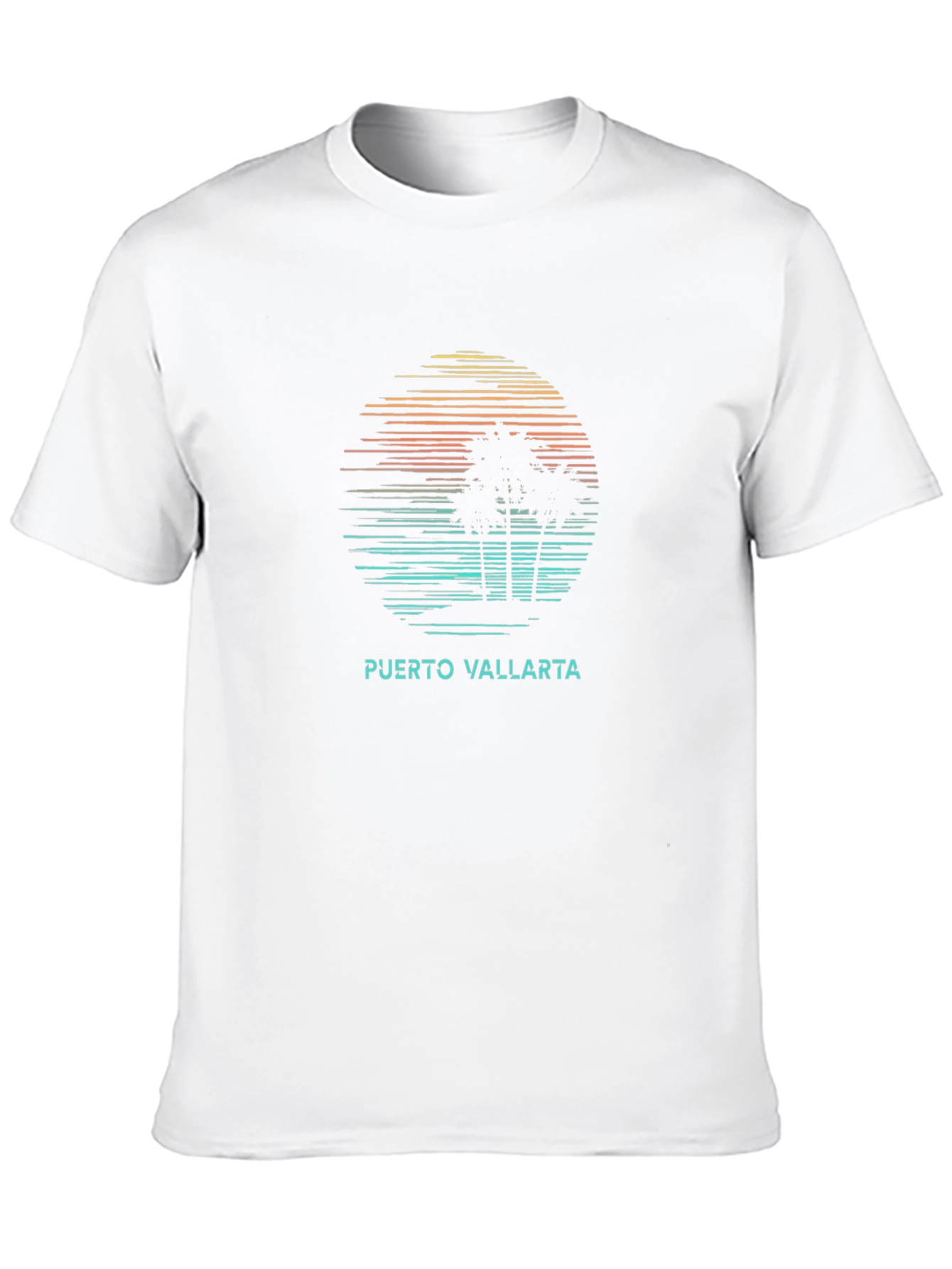 Puerto Vallarta Sunset Palm Tree Graphic Tee