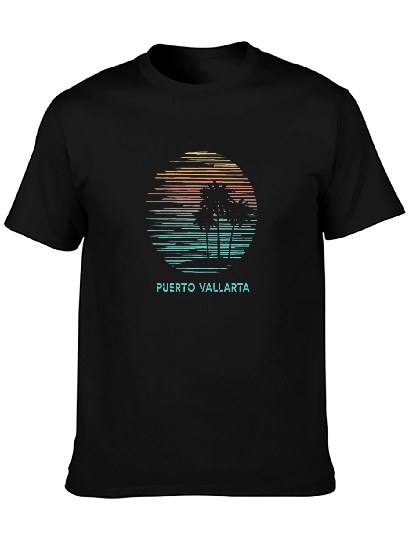Puerto Vallarta Sunset Palm Tree Graphic Tee